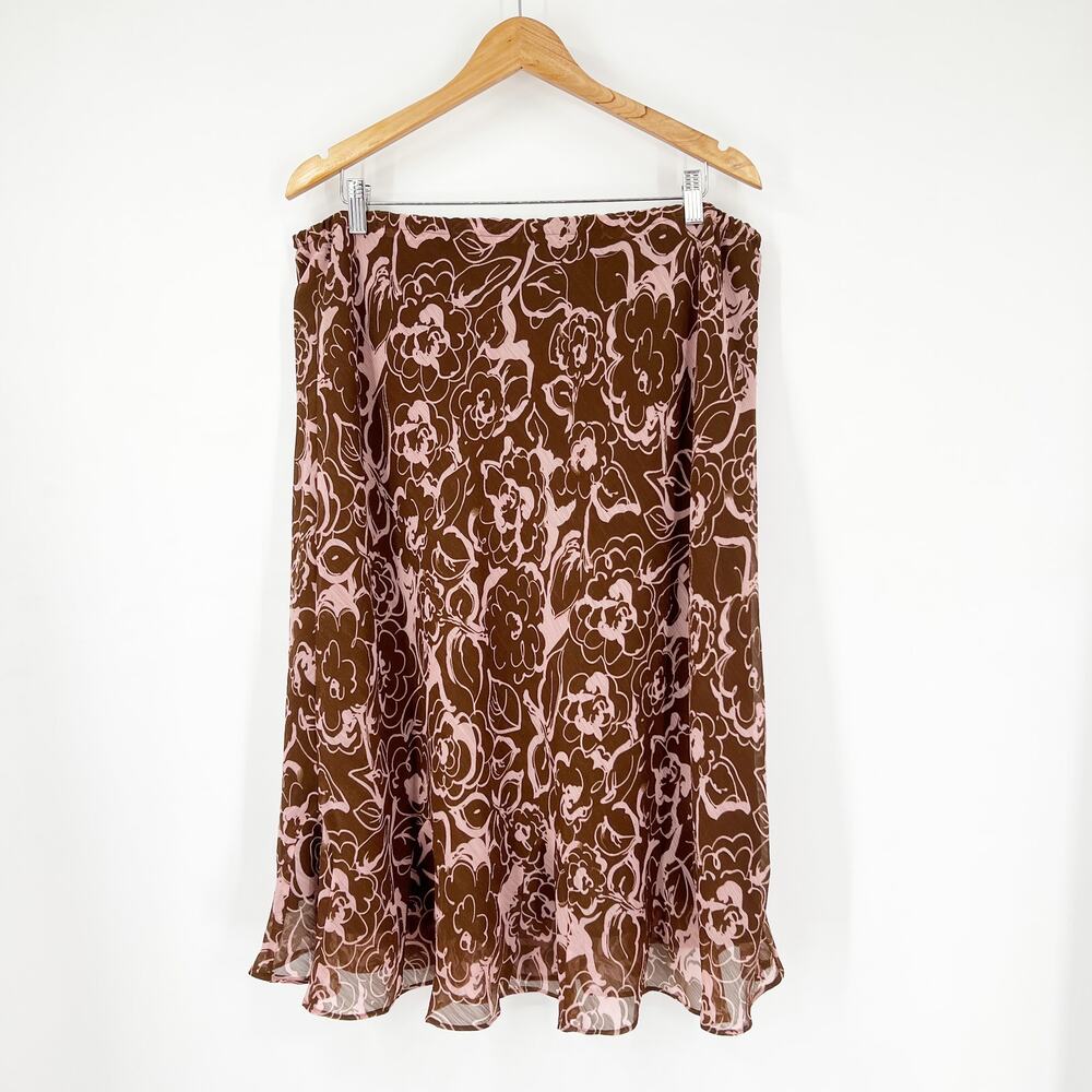 Y2k Vintage East 5th Floral Pink Fairy Slip Skirt Plus Size 1X